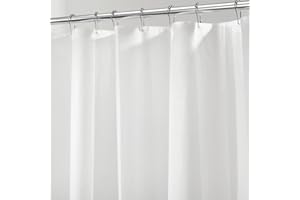 iDesign PEVA Plastic Shower Curtain Liner, Mold and Mildew Resistant Plastic Shower Curtain for use Alone or with Fabric Curt