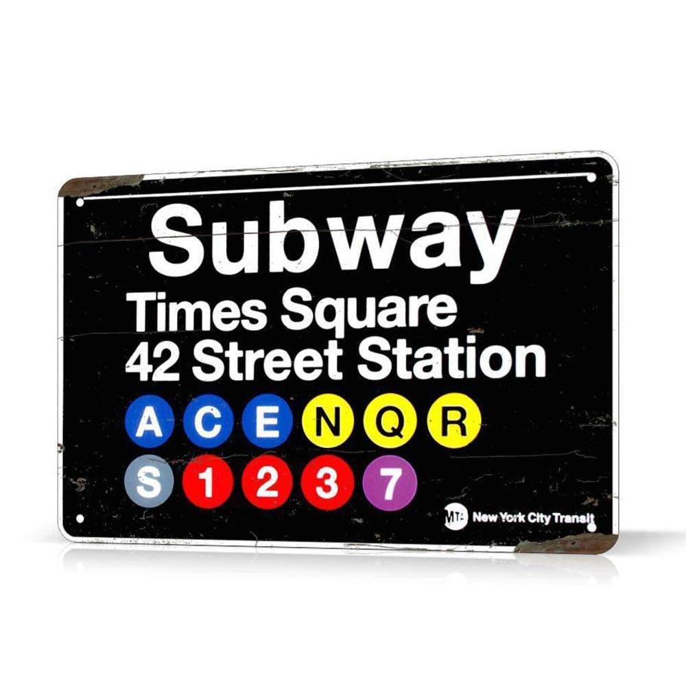 BDTS New York Subway Times Square Manhattan Ny Vintage Retro Metal Tin Sign 8X12 inches