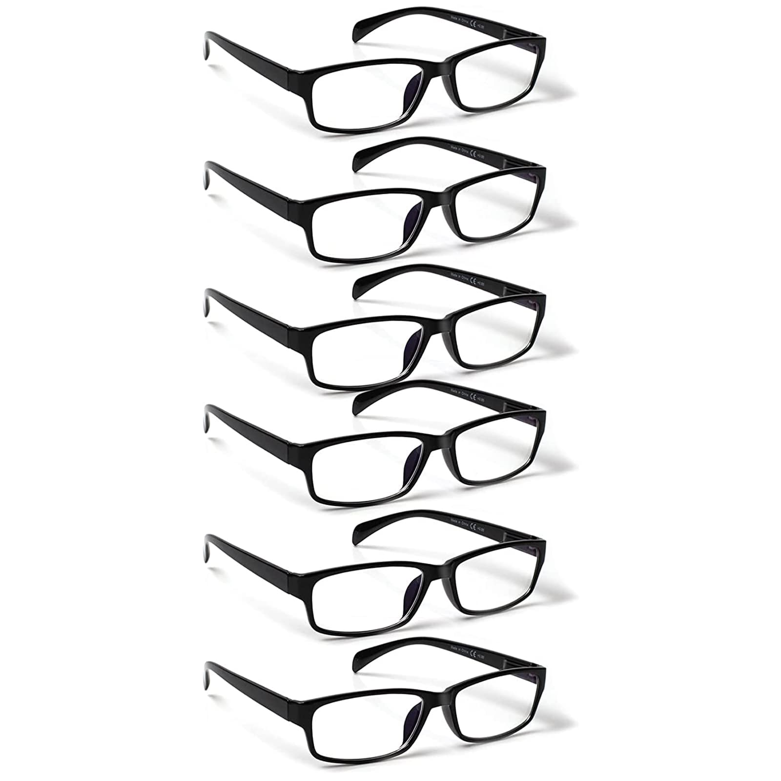 Kerecsen 6 Pack Fashion Reading Glasses for Women Men Blue Light Blocking Anti UV Readers with Spring Hinge