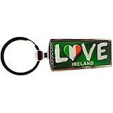 Westmon Works Ireland Keychain Metal Key Ring with Irish Flag Souvenir Car Accessory Made in the USA