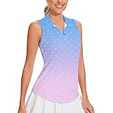 Soneven Women's Sleeveless Golf Shirt Racerback Polo Shirts with Pockets Tennis Tops Golf Tanks Pickleball Shirts