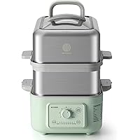 BUYDEEM G52 10.6 Quart 2-Tier Electric Food Steamer for 4-8 Servings, Vegetable Steamer for Cooking, 2-hour Keep Warm, 7 Pres