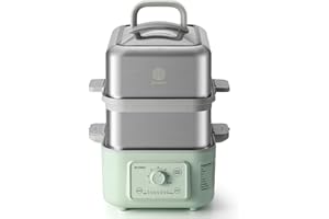 BUYDEEM G52 10.6 Quart 2-Tier Electric Food Steamer for 4-8 Servings, Vegetable Steamer for Cooking, 2-hour Keep Warm, 7 Pres