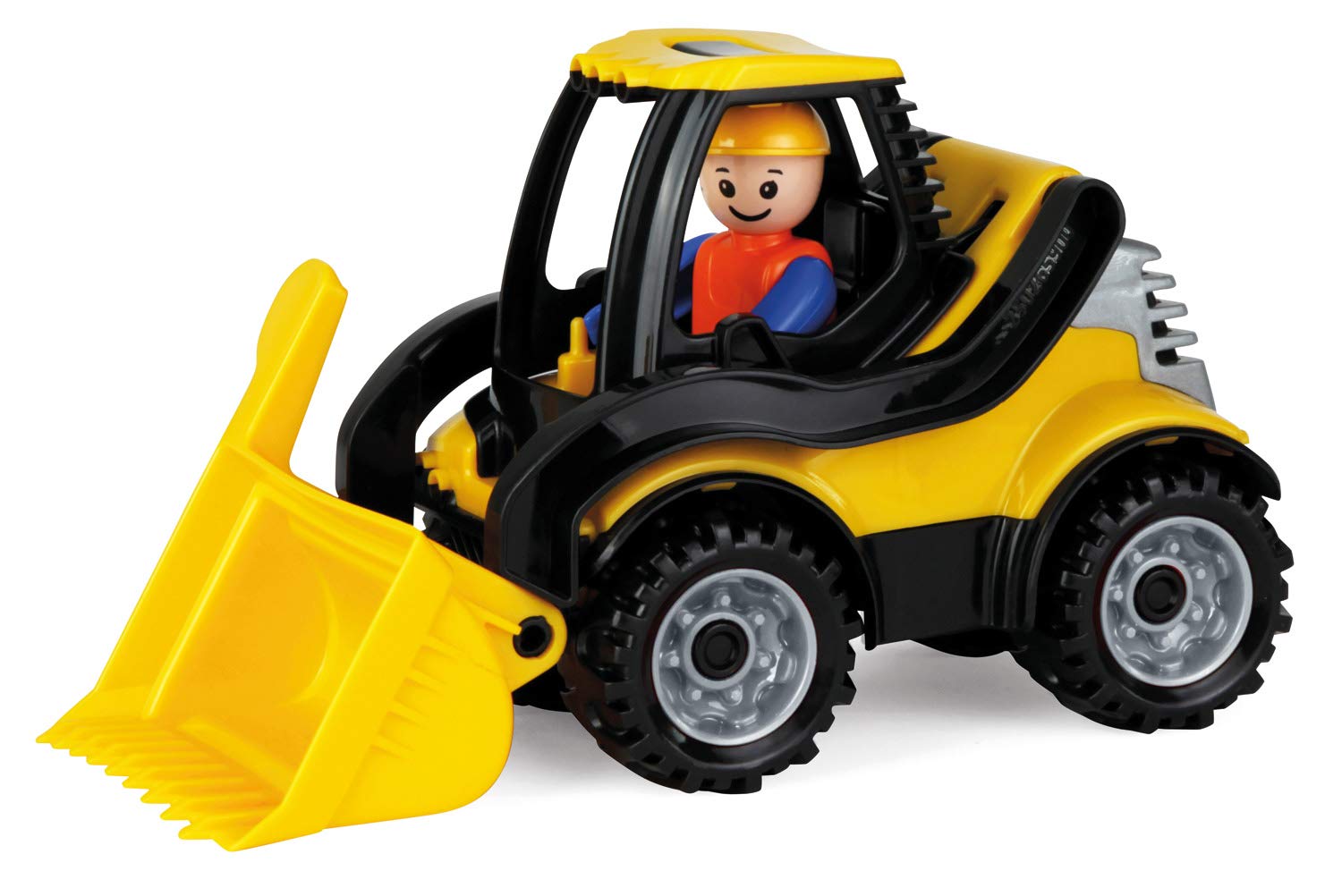Lena 01622 - Truckies shovel loader, solid construction vehicle approx. 22 cm, small toy, front-end loader for children from 2 years of age, for sandbox, beach and children's room