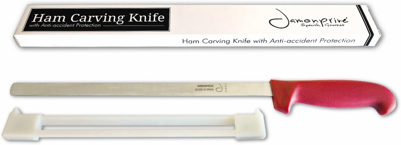 Jamonprive - Ham Knife with Accident Guard for Lefties & Righties (30 cm) - Ideal for cutting Serrano and Ibérico Hams - Image 3
