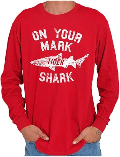 Amazon Com On Your Mark Tiger Shark Swimming Cool Cute Long Amazon Com On Your Mark Tiger Shark Swimming Cool Cute Long