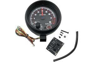 DEVMO Inch Car Tachometer Tacho Gauge Meter 0-8000 12V RPM with Black Background