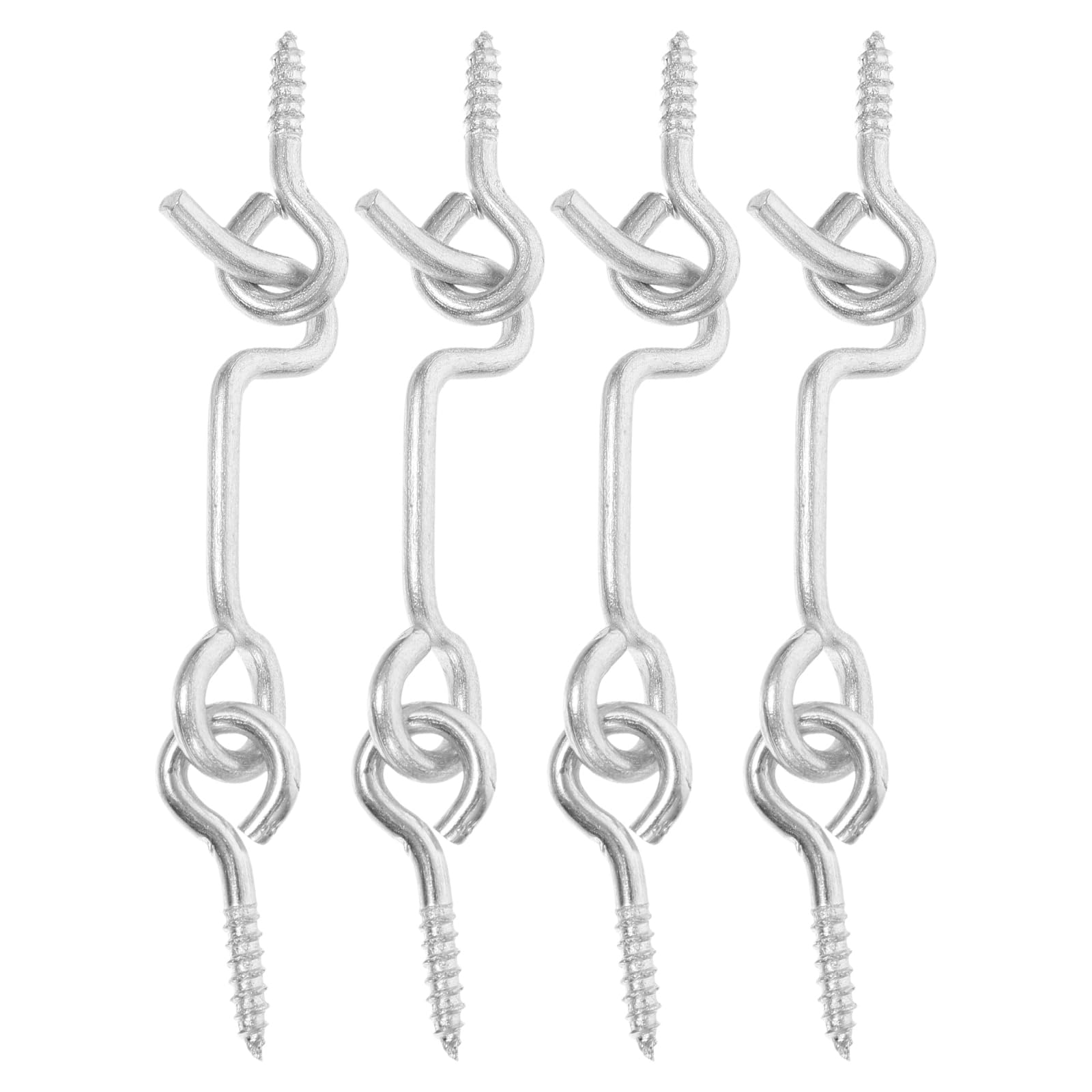 Angoily 4sets Hook and Eye Latch Carbon Steel Door Safety Latch for Cabin Screen Door Latch Window Locks Includes Installation Screws Heavy Duty Eye Plate for Secure Use