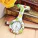 Top Plaza Women's Girls' Fashion Floral Nurse Clip-on Fob Brooch Silicone Jelly Hanging Pocket Watch, Pack of 6
