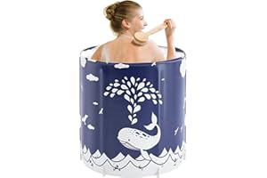 MKSY Portable Soaking Standing Bath Tub, Freestanding Bathtub SPA Foldable Bath tub for Bathroom (Whale)