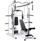Marcy Smith Cage Workout Machine Full Body StrengthTraining Home Gym Equipment System with Leg Developer, Press Bar, PEC Deck, and Squat Rack