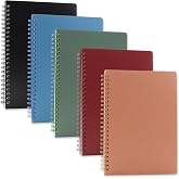 Aacehlh 5 Pack Spiral Notebooks 8.3" x 5.7", 80 Sheets College Ruled Notebook with Plastic Waterproof Cover, A5 Lined Journal for Office, School,Home