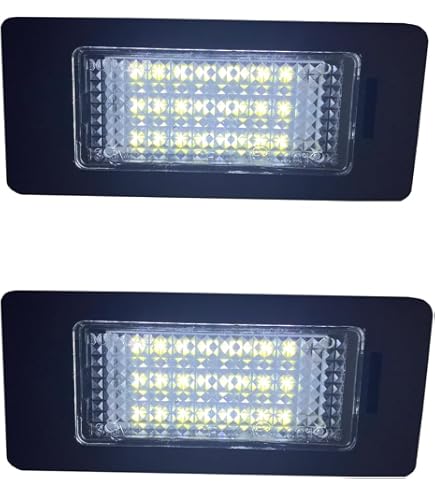 Leesoot 2-Piece Xenon White LED License Plate Light For BMW 1, 3, 5, X Series - Error Free, Fits OE 63267193293 & 63267165646