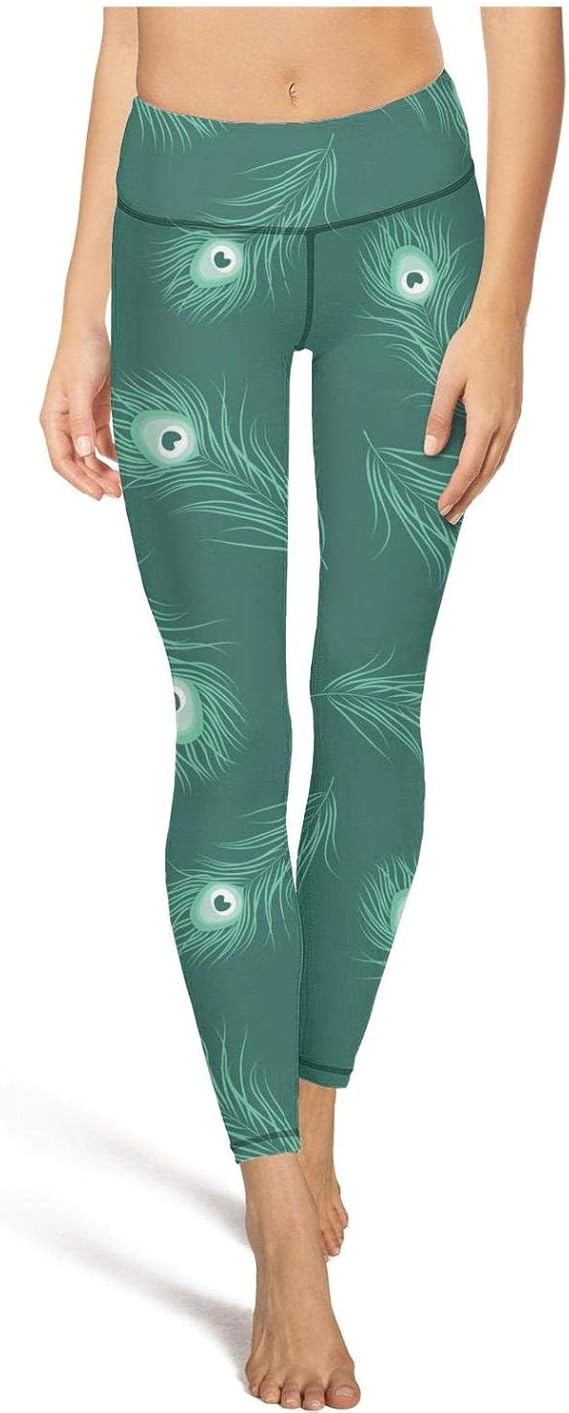 AugGThomas Womens Green Peacock Feather Monochrome Pattern