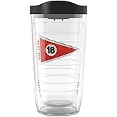 Tervis Golf Eighteenth Hole 46 Made in USA Double Walled Insulated Tumbler Travel Cup Keeps Drinks Cold & Hot, 16oz, Eighteenth Hole