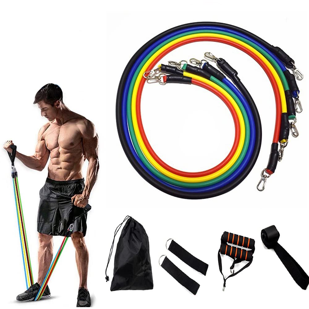 DZOZO Resistance Bands Set Exercise Bands Resistance Tube Resistant Bands Set Home Fitness Accessory Home Gym Equipment Exercise Resistance Bands with Handles Tube Fitness Bands