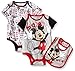Disney Baby Mickey Mouse 3 Piece Layette Set, Heather, 6-9 Months