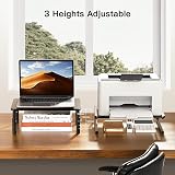 HUANUO 2-Pack Monitor Stand 3-Height Adjustable Riser Ventilated Platform view 2