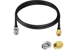 POBADY SMA Male to BNC Male RF Coaxial Cable 50ohm SMA to BNC RG58 Jumper Cable 6.5ft/2m for Antennas Ham Radio Wireless LAN Devices Wi-Fi Radios