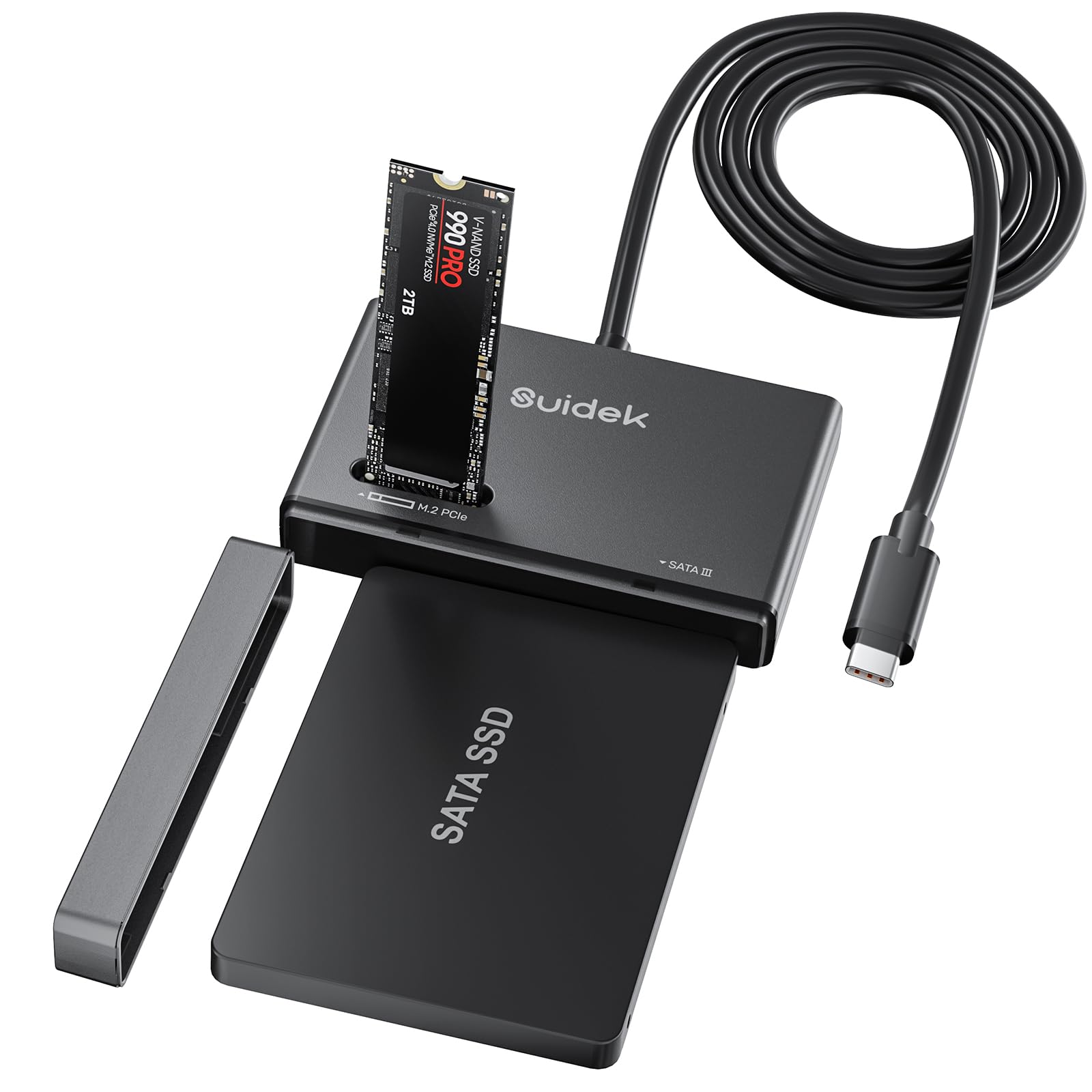 SUIDEK M.2 NVMe USB Adapter, USB-C 3.0 auf M.2 und SATA Festplattenleser