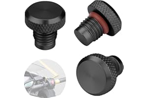 JALWM Motorcycle Mirror Hole Plugs M10x1.25 (3 Pcs),Universal Aluminum Motorcycle Rear View Mirror Hole Plugs fits for Most Motorcycle Compatible with Honda,Yamaha, Kawasaki,Suzuki,Ducati Etc (Black)
