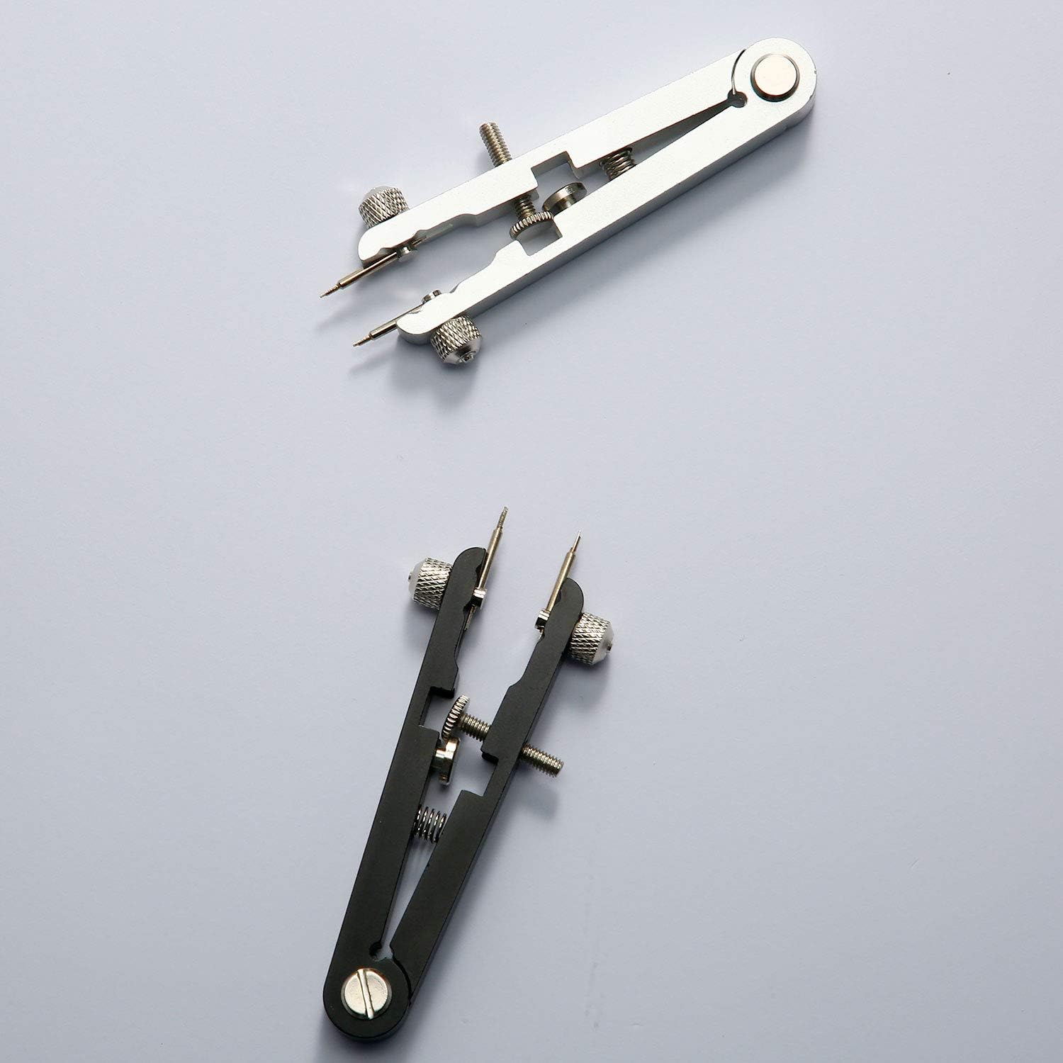 2 Pieces Watch Spring Bar Repair Tool Spring Bar Tweezer Pliers Watch Pin Strap Band Removal Tool Watch Link Remover Set, Black and Silver: Watches