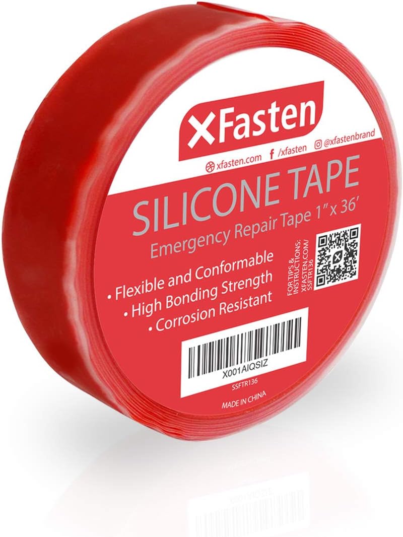 XFasten Silicone Self Fusing Tape 1Inch x 36Foot (Red