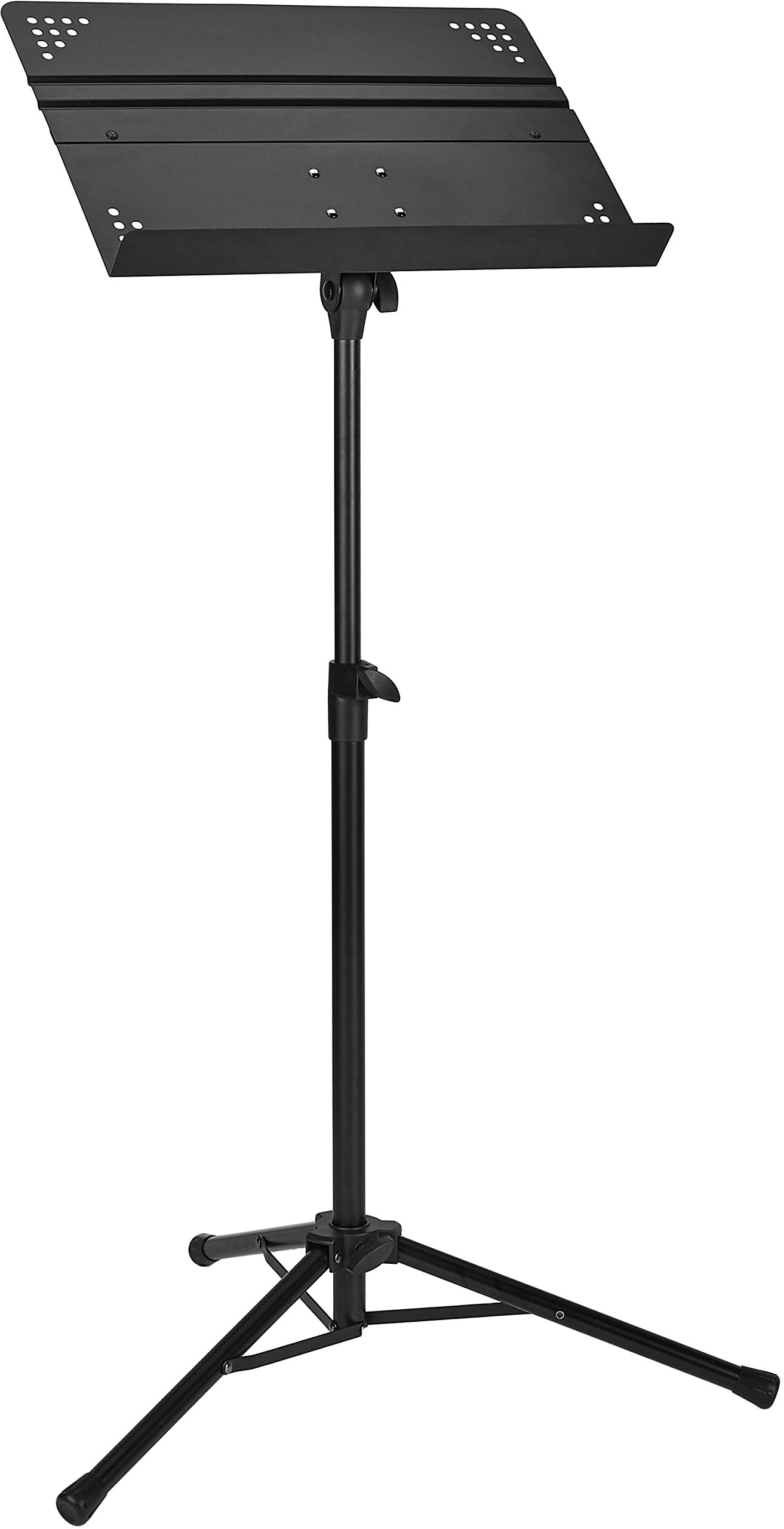 Amazon Basics Professionelles Faltbares Orchester-Notenständer, Höhenverstellbar Von 79.7 Bis 139.9 cm, Steh- Und Sitzverwendung, Dreibeinstativ, Kompakt Und Transportabel, Schwarz