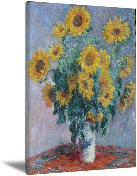 Amazon Co Jp アート 画像 絵画 ひまわりの花束モネの魅惑的な傑作が満開 フレームレス 絵 キャンバス 黄色い植物 塗料 キット 壁 概要 ホーム キッチン