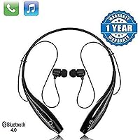 SHOPTOSHOP Bluetooth Wireless Headphones Sport Stereo Headsets Hands-Free with Microphone and Neckband for Android and Apple Devices (Multi Colored) (Standard)