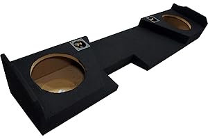 American Sound Connection 2014-2018 Chevy Silverado Double Cab Truck Dual 10" Sub Box Subwoofer Enclosure