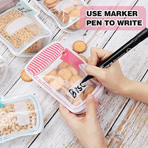 30 Pack Mason Jar Food Storage Zipper Bags, Reusable Airtight Seal