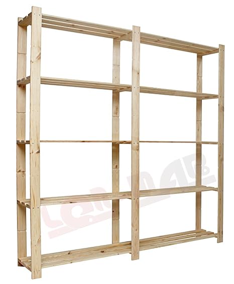Len Mar.de HOLZREGAL B-02 5 BÖDEN aus 17 mm Holz BÜCHERREGAL MASSIVHOLZREGAL KELLERREGAL BÜROREGAL 170x170x30 cm