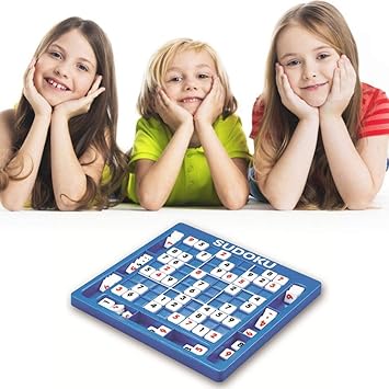 Womdee Sudoku Puzzle Board Game, Kids Games Sudoku Board with Storage Slots, Logical Developmental Intelligence Toys Gifts with 81 Digital Blocks