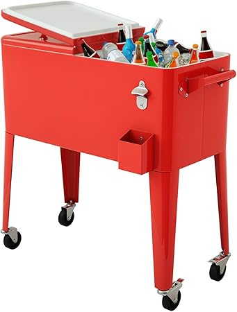 portable beverage cooler on wheels