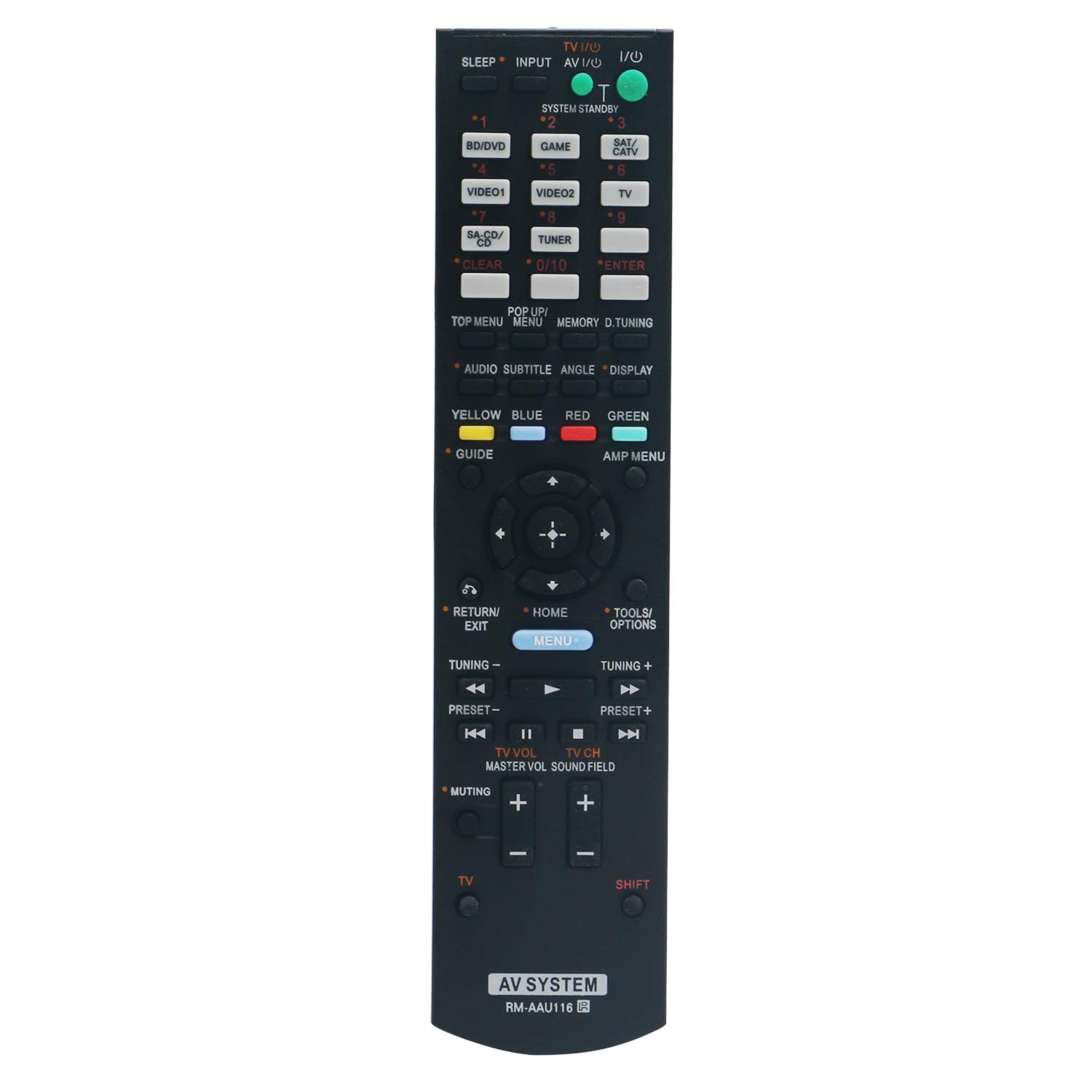 RM-AAU116 Replace Remote Control - VINABTY RM AAU116 Remote Control Replacement for Sony AV Receiver RM-AAU104 STR-KS380 STR-KS470 RMAAU116 Remote controller