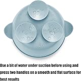 PandaEar 3 Pack Baby Suction Bowls with Lids Blue Brown Tan Silcone BPA-Free view 5
