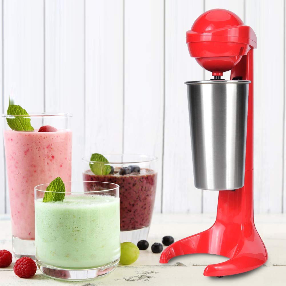 【𝐄𝐚𝐬𝐭𝐞𝐫 𝐏𝐫𝐨𝐦𝐨𝐭𝐢𝐨𝐧】 Milk Frother, Double Head Handheld Electric Milkshake Maker Mini Automatic Drink Cream Mixer Blender Egg Beater Whisk Milkshake for Kitchen Coffee Cooking Baking(Red)