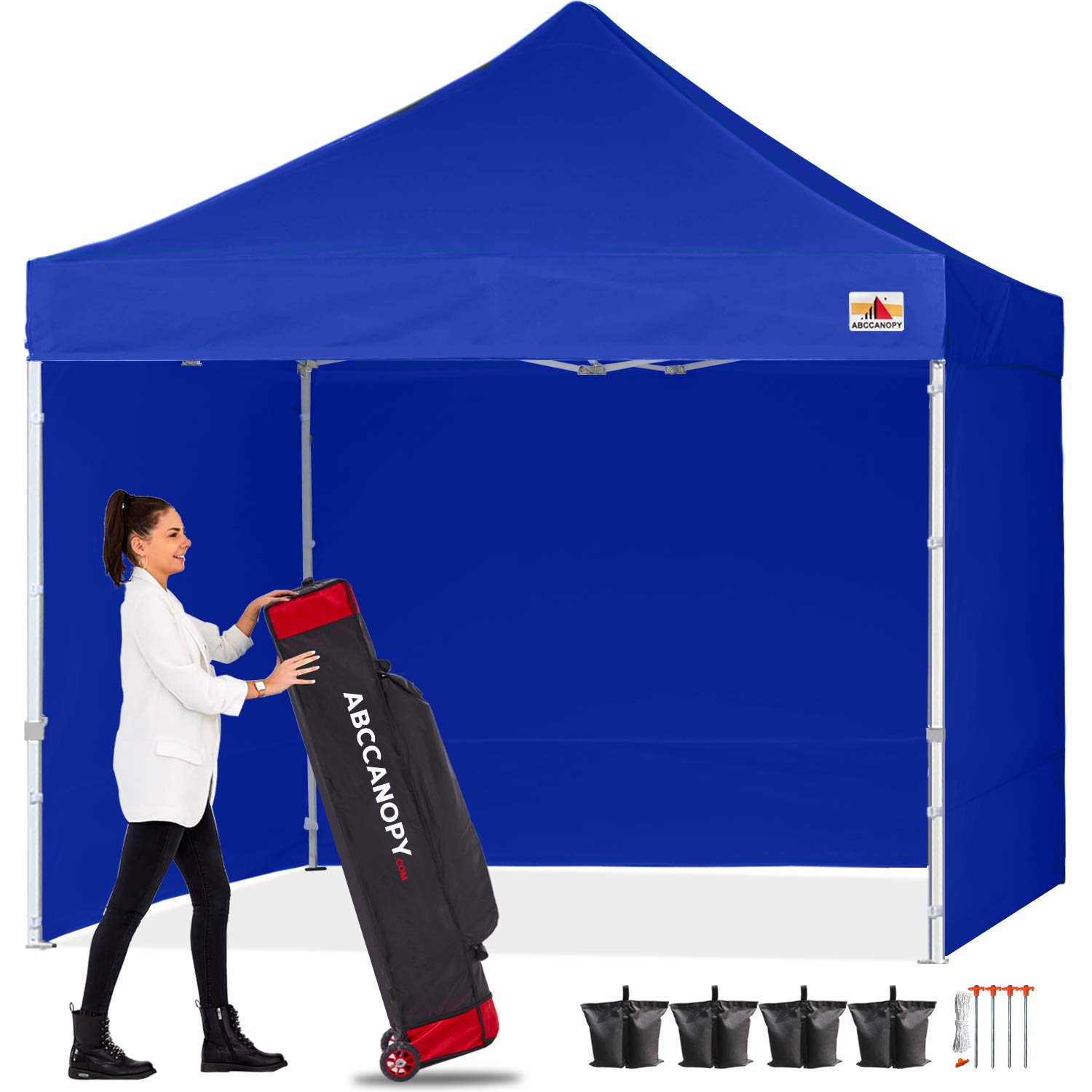ABCCANOPYEasy Pop Up Canopy Tent with Sidewalls Commercial -Series, Royal Blue