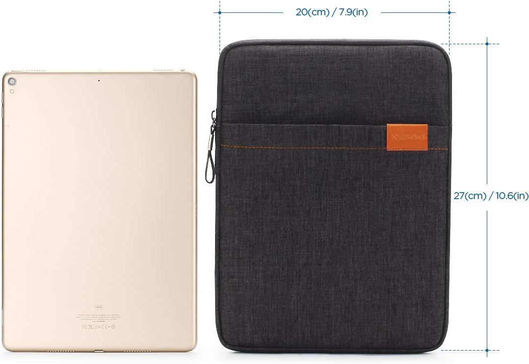 NIDOO 10 Inch Water-Resistant Laptop Tablet Sleeve Bag for 10.2" iPad 9/10.9" iPad 10/11" iPad Pro M2 M1 / 10.5" 10.9" iPad Air M1 / Surface Go 3/10.6" Tab M10 Plus / 11" Galaxy Tab S8,Dark Grey - Image 4