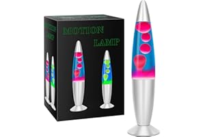 Mdismart 16inch Motion Lamp for Kids and Adults- Big Volcano Table Lamp with Blue Liquid Orange Red Wax, Gifts for Boys Girls, Relaxing Calming Night Mood Light for Sleeping and Home Decoration