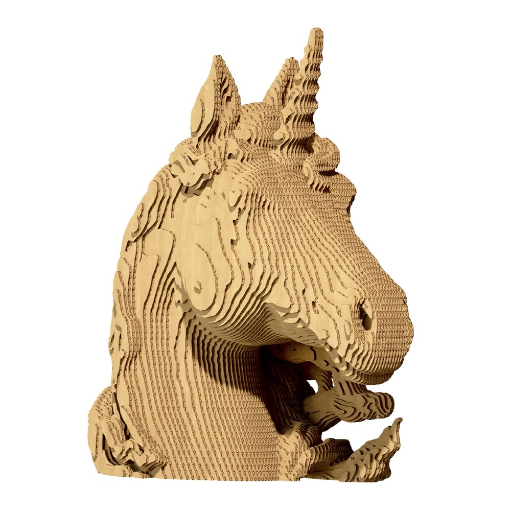 CARTONIC 3D Cardboard Puzzle - Unicorn: Engaging Entertainment and Challenging Adventure to Develop Skills - The Cardboard Transforms Into A Figure in Relief