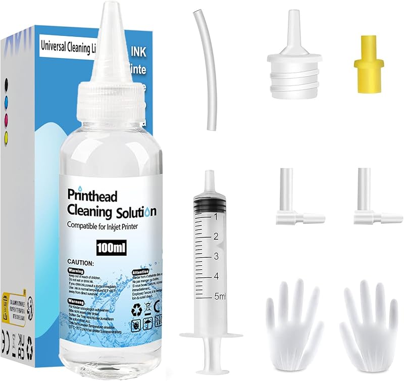SHUOLEI Printer Head Cleaner Kit 100ml for Epson HP Canon Inkjet Nozzle