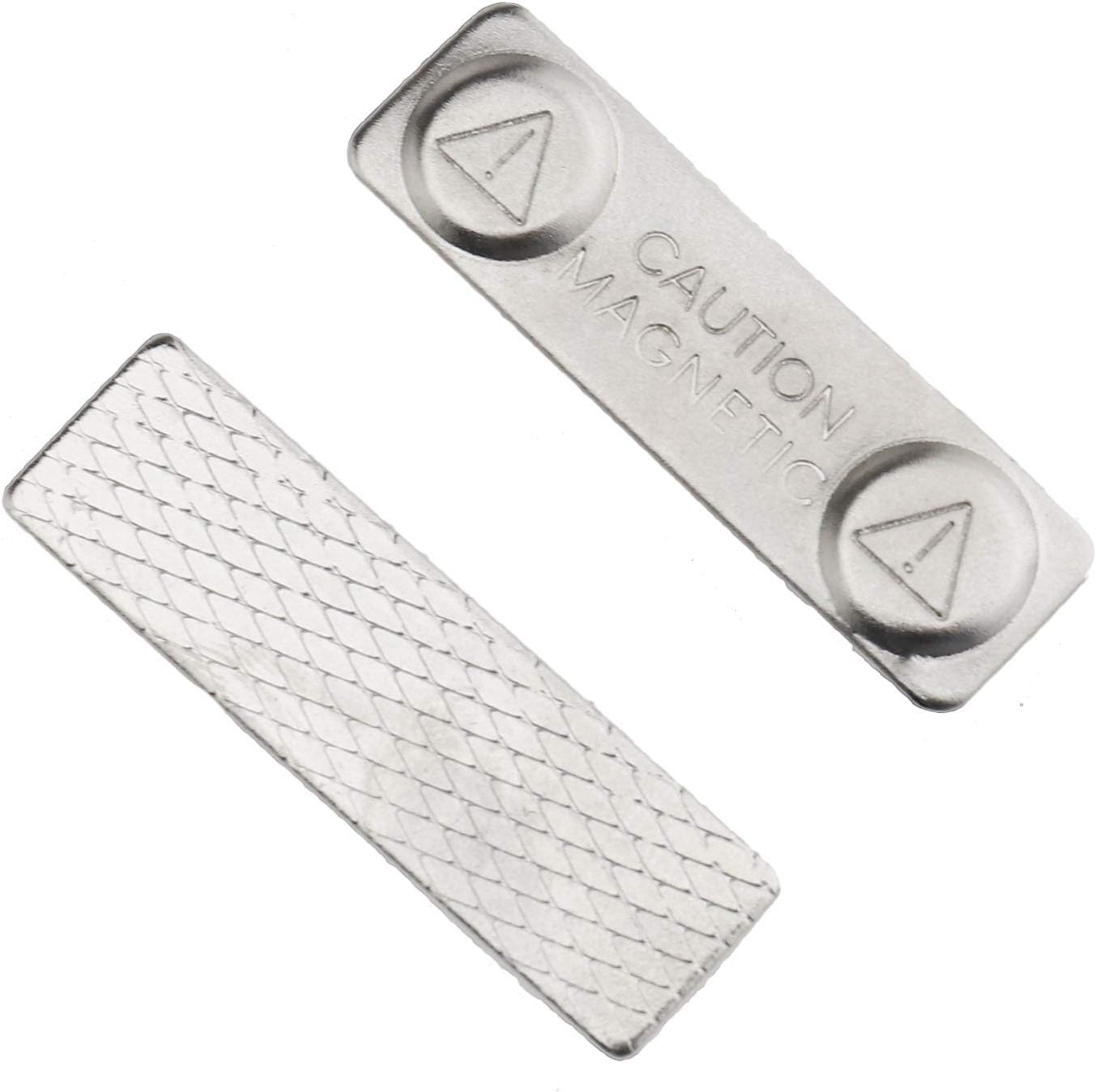 ENET 10 Magnetic Name Badge ID Holders Metal 45mm x 13mm, Silver - Image 5