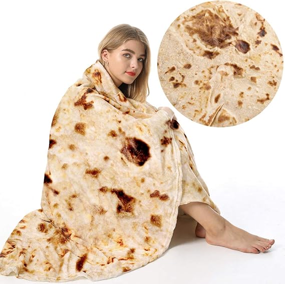 Admitrack Tortilla Wrap Blanket,Burritos Round Wrap Blanket