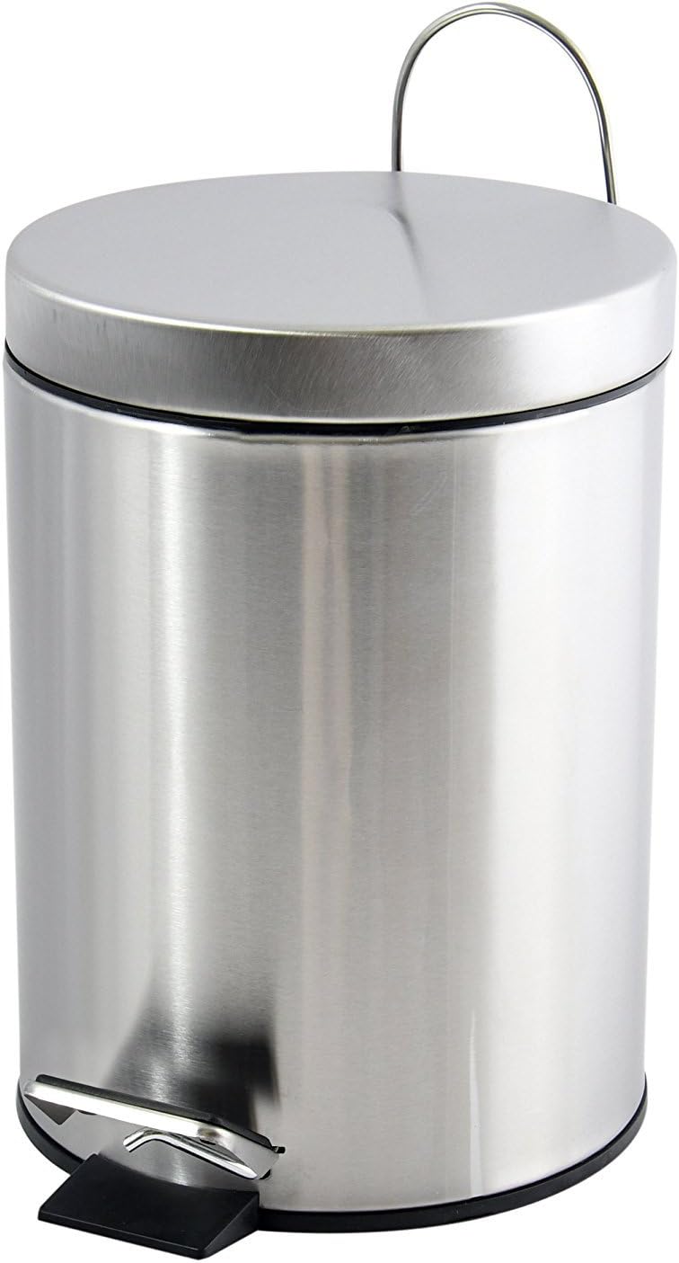 MSV Stainless Steel Pedal Bin, Silver, 5 Litre, 5 Litres