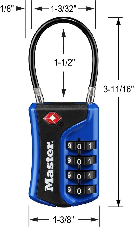 Master Lock 4697D Set Your Own Combination TSA Approved Luggage Lock, 1 Pack, Assorted Colors: Home Improvement