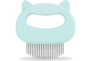 DEWILDE TRADING CO Cat Grooming Comb - Green Massage Comb - Light Hair or Fur Removal Soft Dematting Detangling and Deshedding - Pet Shedding Remover Tool for Cats Dog Rabbit