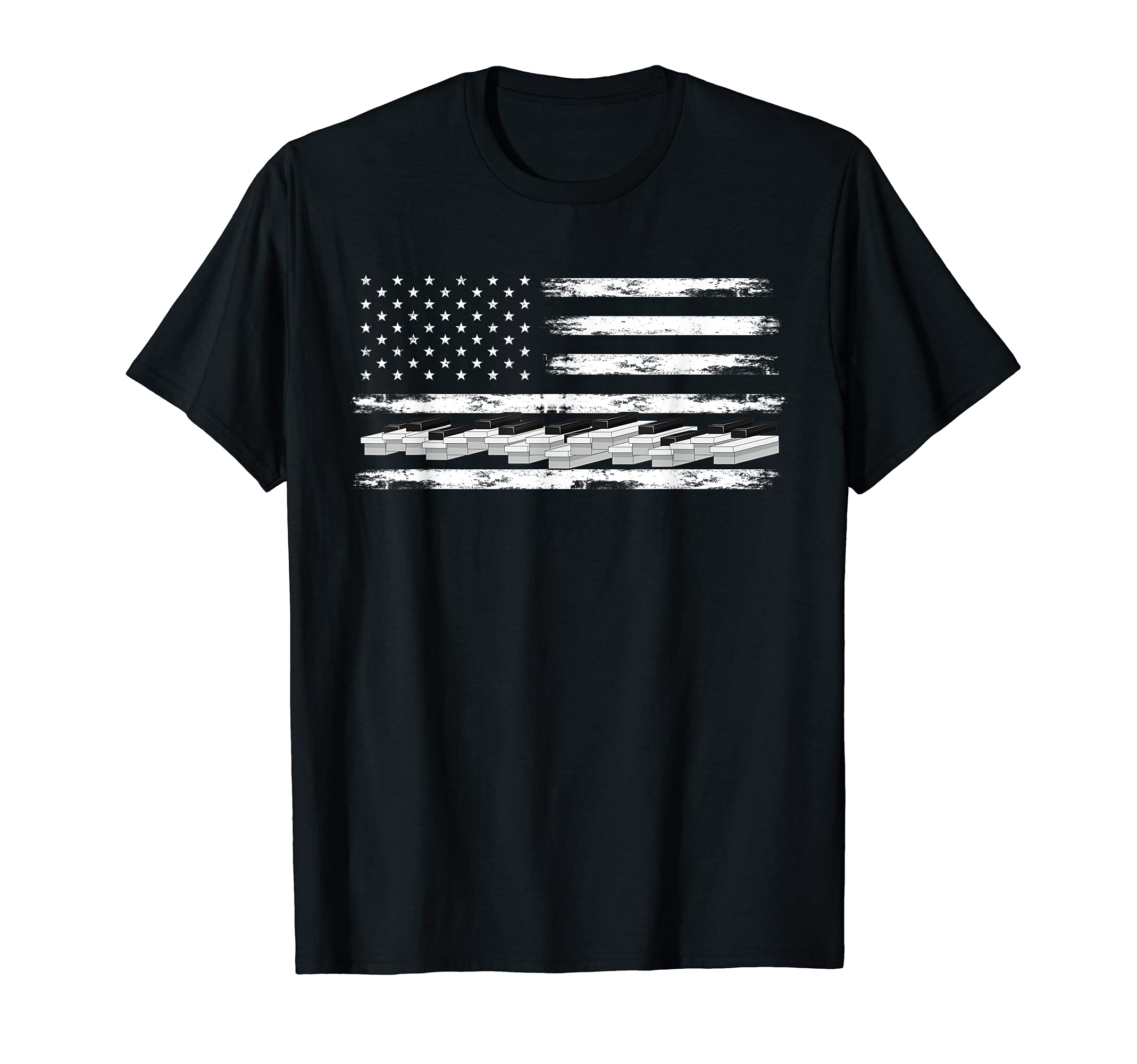 US Flag Classical Musician Piano Keyboard Pianist Piano T-Shirt