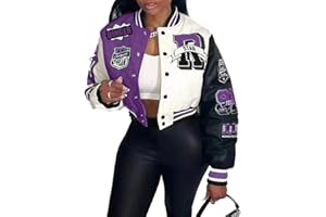 VOIKERDR Button Down Shirts for Women Outerwear Windbreaker Varsity Jacket for Women Fall Lightweight Jacket 2024